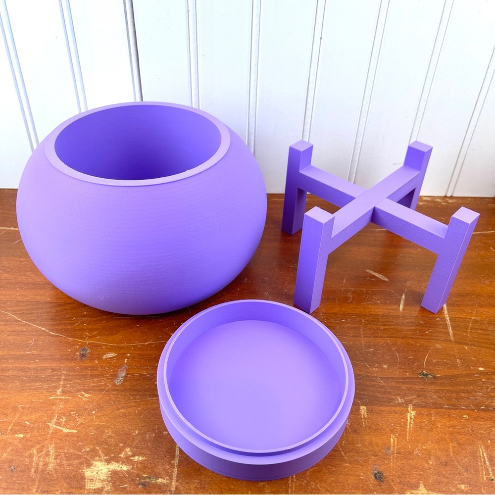 Rono Simple Indoor Planter w/ Drainage Hole and Drip Tray, Houseplant - Picture 7 of 8